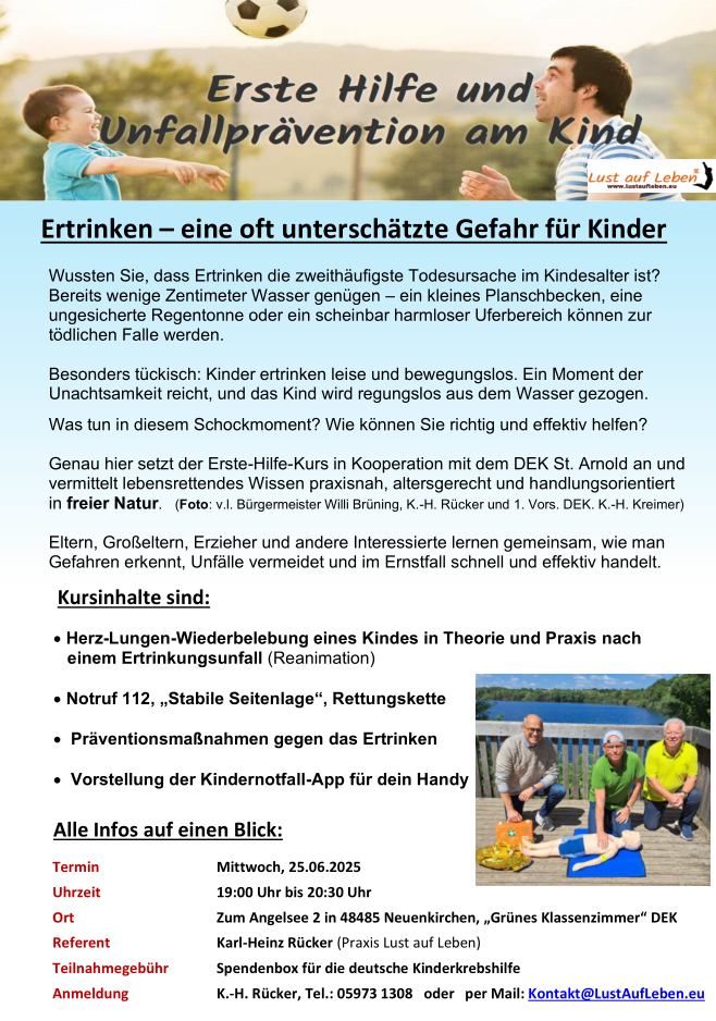 Erste Hilfe und Unfallprävention am Kind