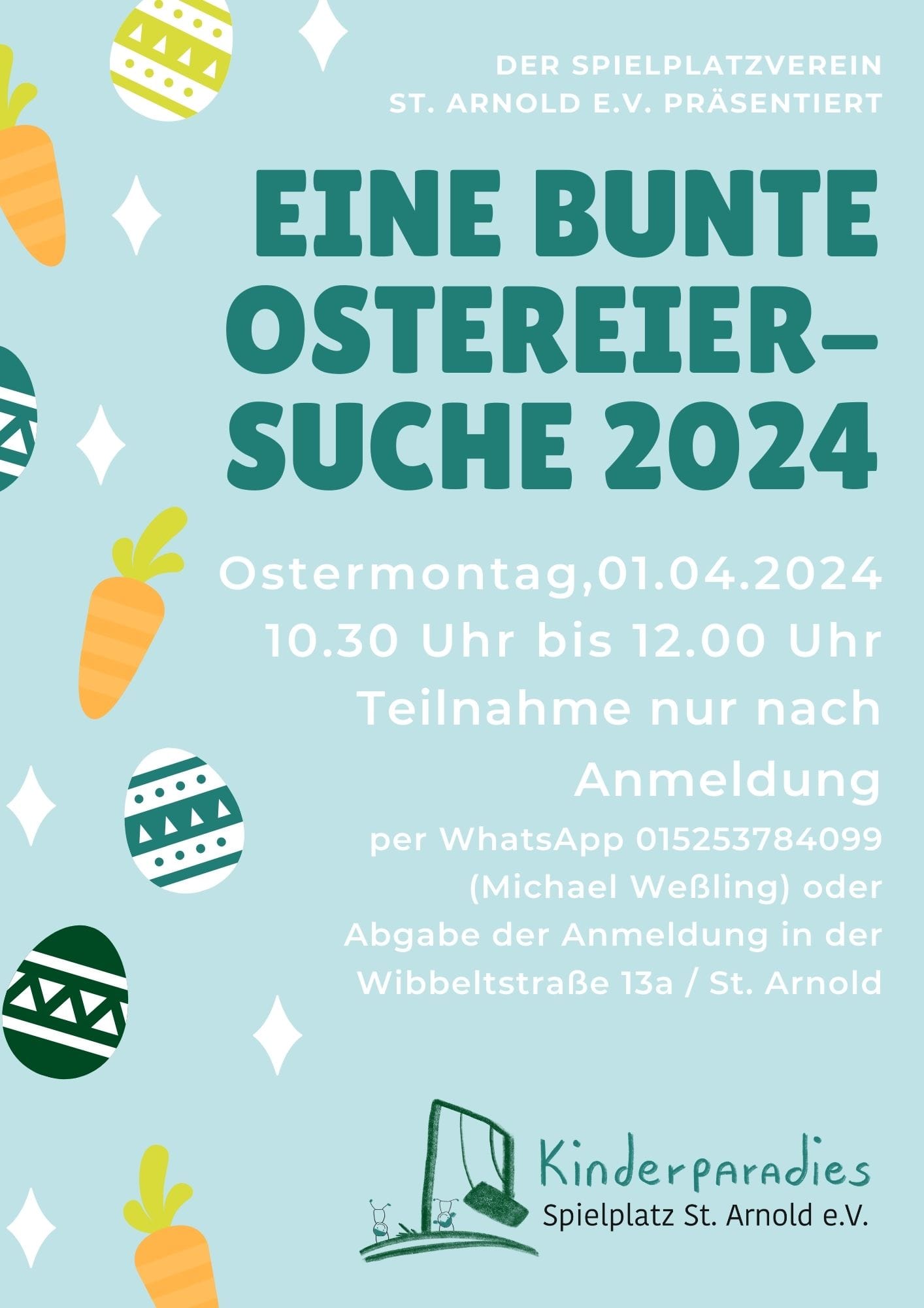 Ostereier suchen auf dem Spielplatz 